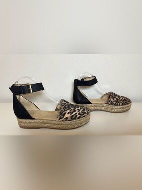 The Naturalizer Waverly Leopard Espadrille Platform Sandals